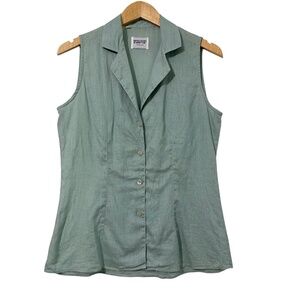 United Colors of Benetton Linen Bld Vintage Sleeveless Top Size S